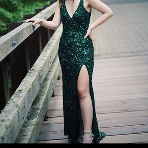 Forest Green MacDuggal Sequin Dress
